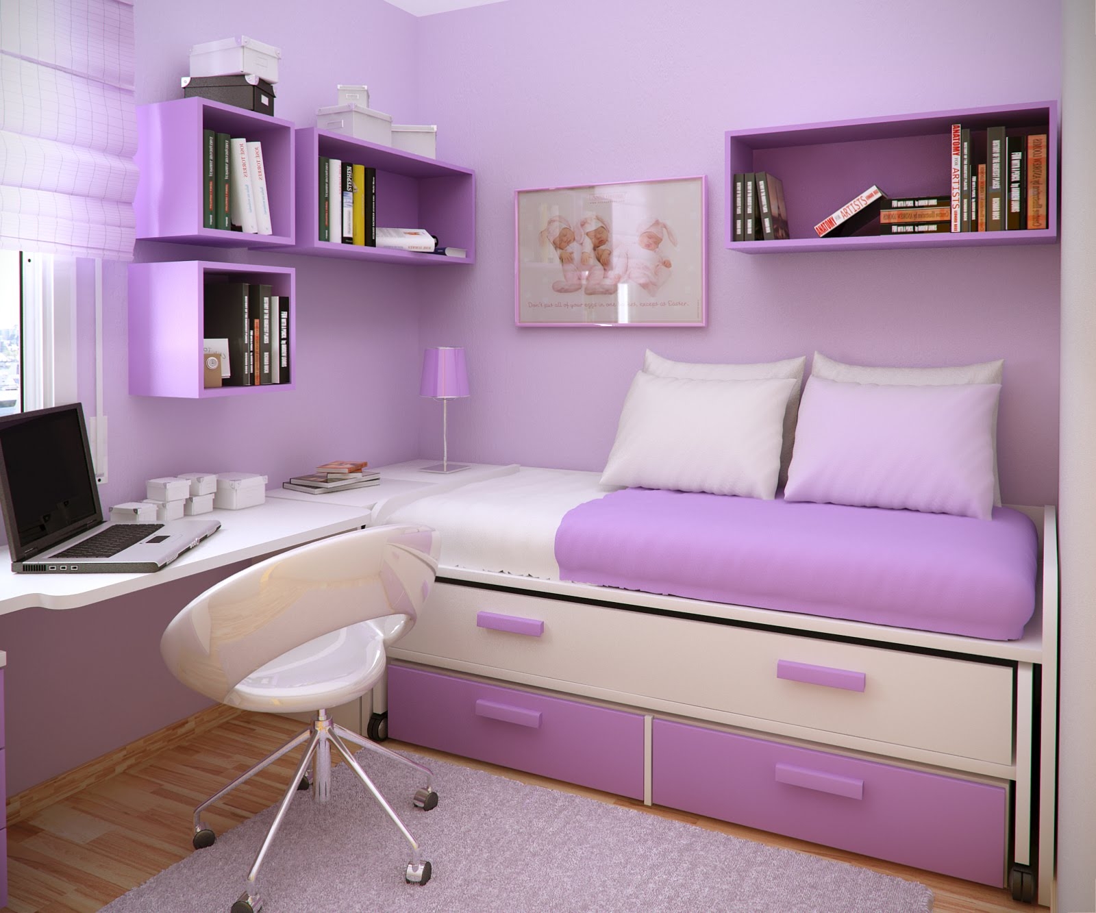 bedroom-interior-romantic-purple-wall-paint-best-wall-color-for-bedroom-design-ideas-with-stunning-white-purple-day-bed-and-beautiful-open-book-shelves-also-cool-white-study-table-plus-cozy-white-whe-